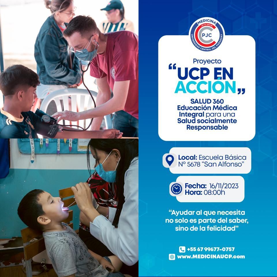 Dos instituciones educativas serán beneficiadas con la atención médica gratuita de la UCP en Acción 