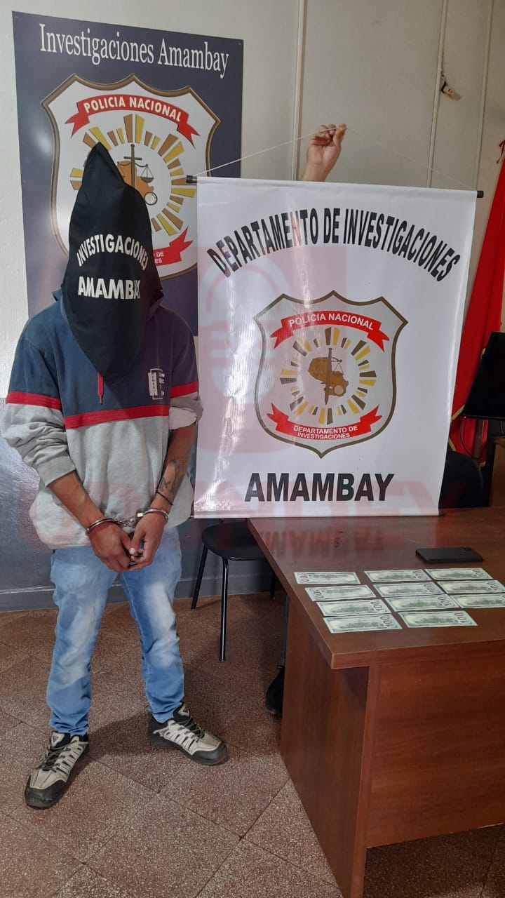Detenido en Pedro Juan Caballero con Billetes Falsos y Motocicleta Sin Documentos